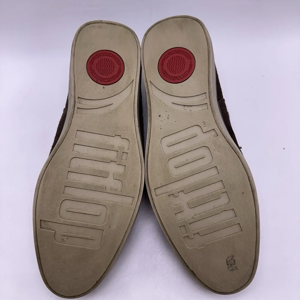 FitFlop Lewis Mens US 11 EU 44 Oxford Sneaker Hybrid Shoes Brown Suede